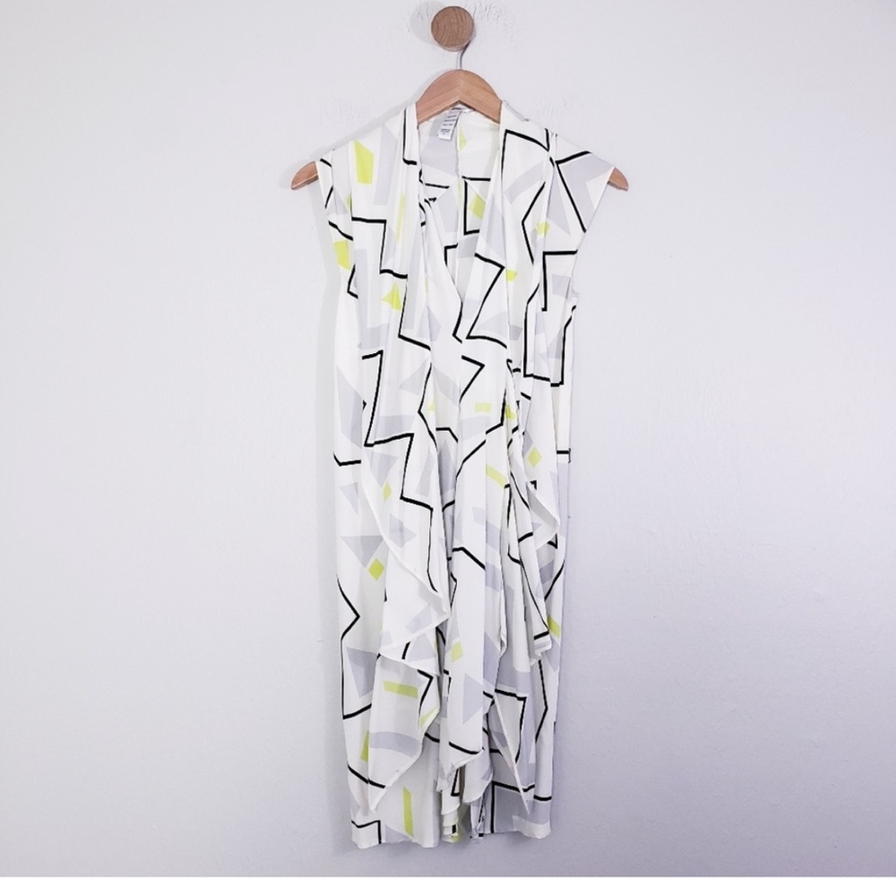 Diane Von Furstenberg Silk Geometric Retro Print Dress